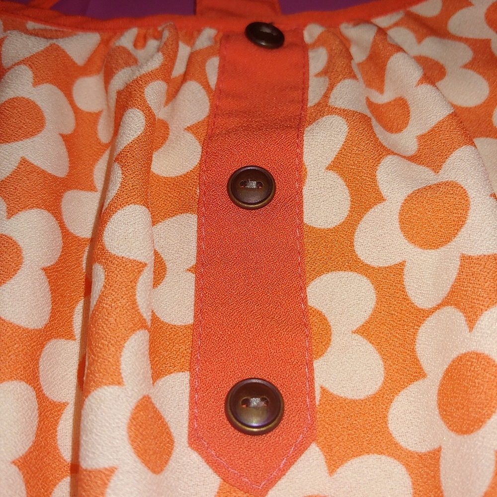 White and orange floral dress - Picture 8 of 8